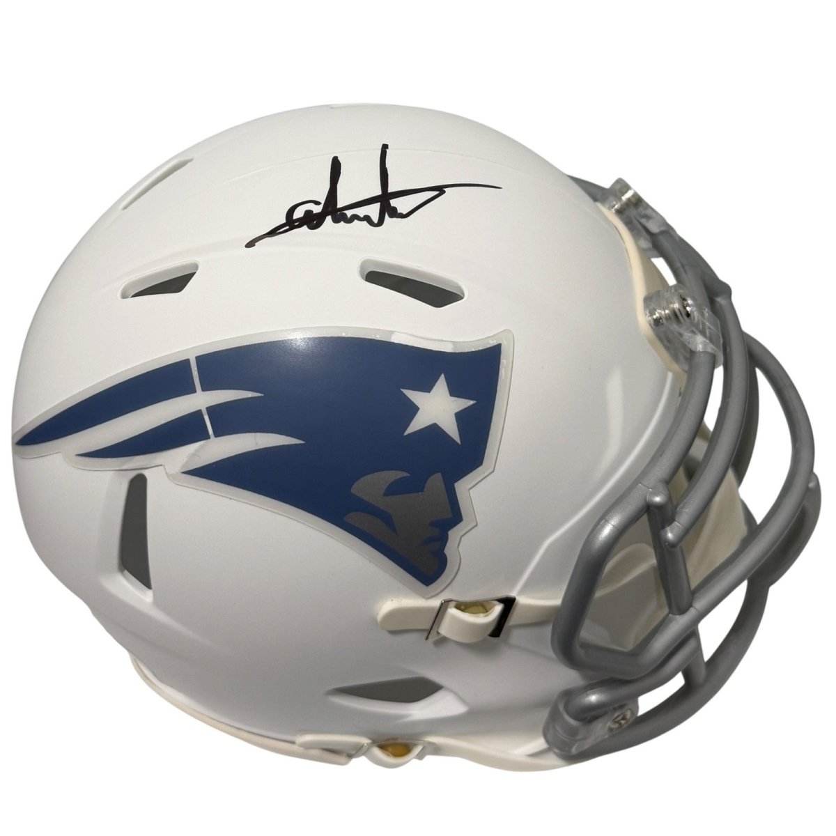 Andres Borregales Signed New England Patriots Rivalries Mini Helmet JSA Wit COA