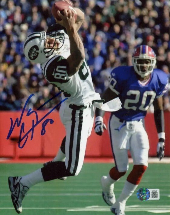 Wayne Chrebet Signed New York Jets 8x10 Photo Beckett Witness BAS COA #2