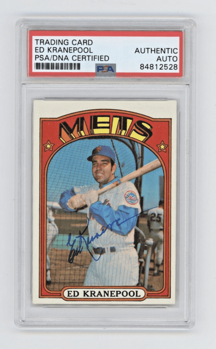 Ed Kranepool 1972 Topps Baseball #181 Signed PSA Authentic Auto New York Mets