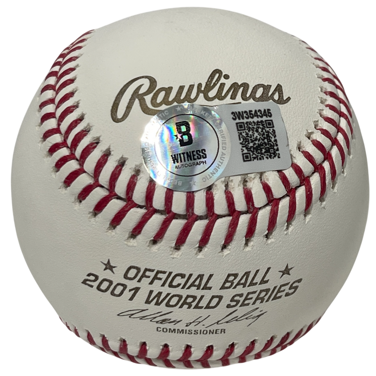 Jay Bell Signed 2001 World Series Baseball w/ 2 Insc Beckett Witness BAS COA