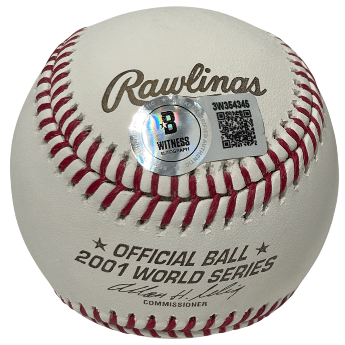Jay Bell Signed 2001 World Series Baseball w/ 2 Insc Beckett Witness BAS COA