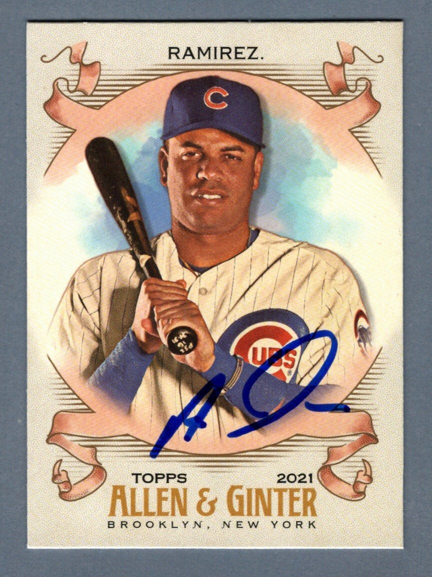 Aramis Ramirez Signed 2021 Topps Allen &amp; Ginter #168 LSCM COA Chicago Cubs