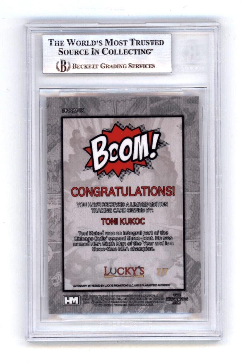 Toni Kukoc 2024 Hits Memorabilia BOOM Red Jersey # 7/7 Signed BGS BAS Auto