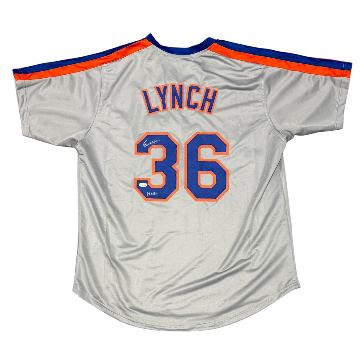 Ed Lynch Signed New York Mets Custom Jersey w/ 86 WSC JSA Witness COA