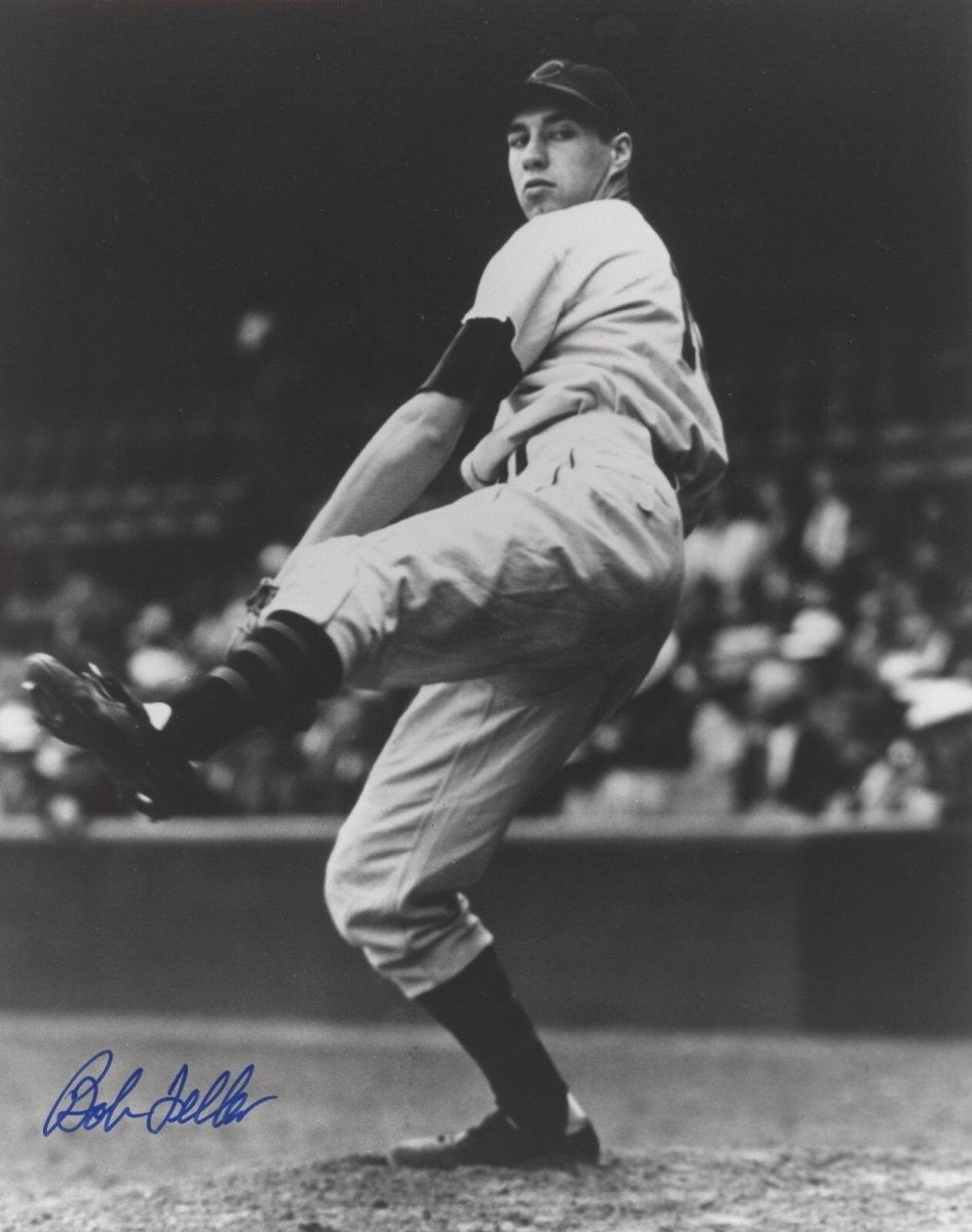 Bob Feller Signed Autographed Cleveland Indians 8x10 Photo LSCM COA #4