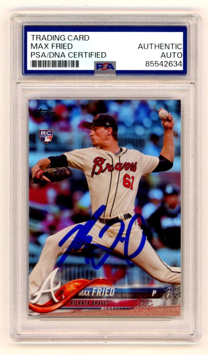 Max Fried 2018 Topps Series 1 #316 Signed Foil Rookie RC PSA Authentic Auto