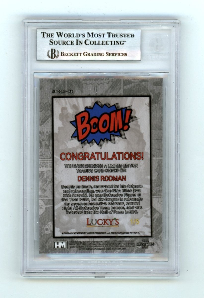 Dennis Rodman 2024 Hits Memorabilia BOOM Blue #/5 Signed BGS BAS Auto Pistons