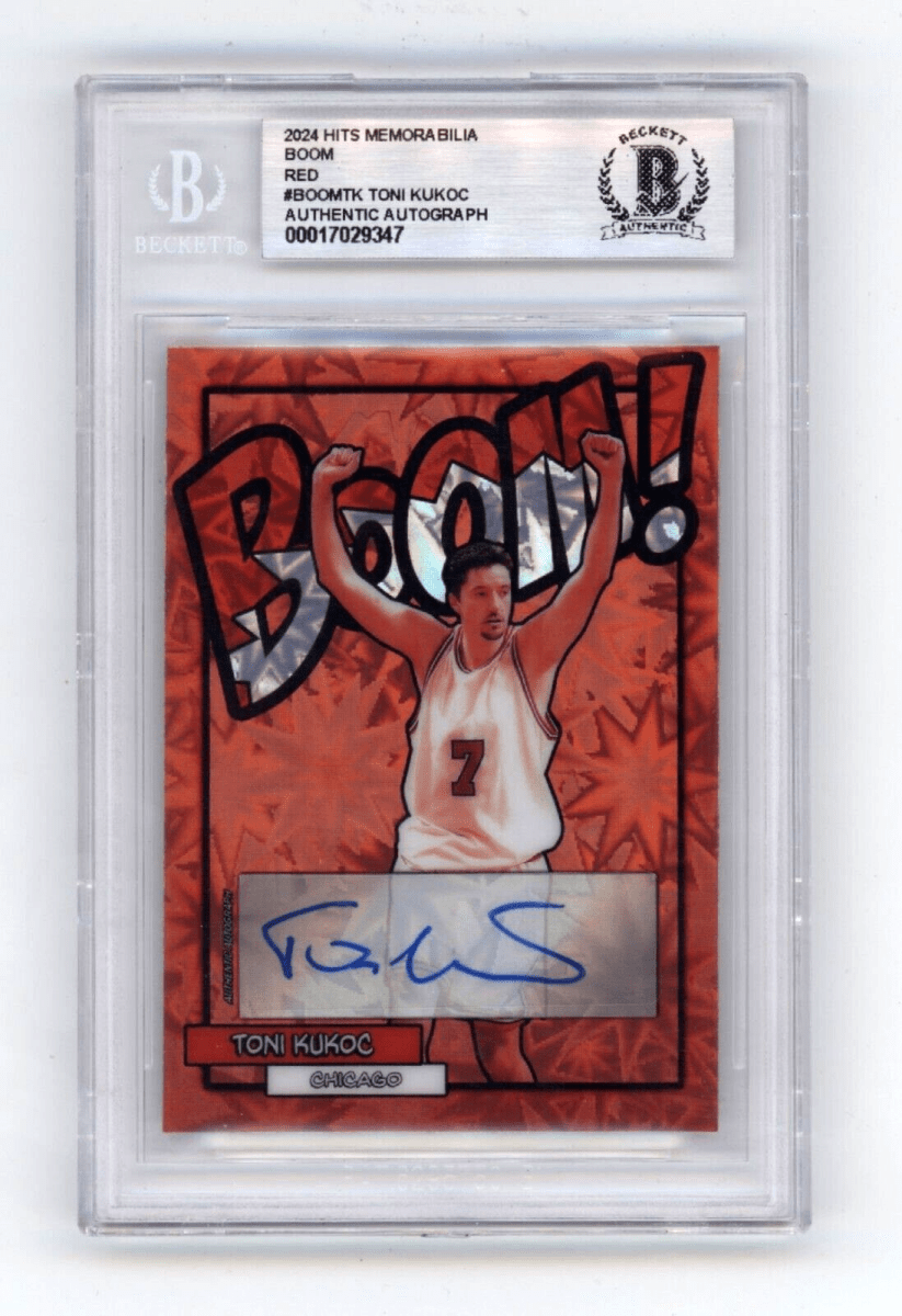 Toni Kukoc 2024 Hits Memorabilia BOOM Red Jersey # 7/7 Signed BGS BAS Auto