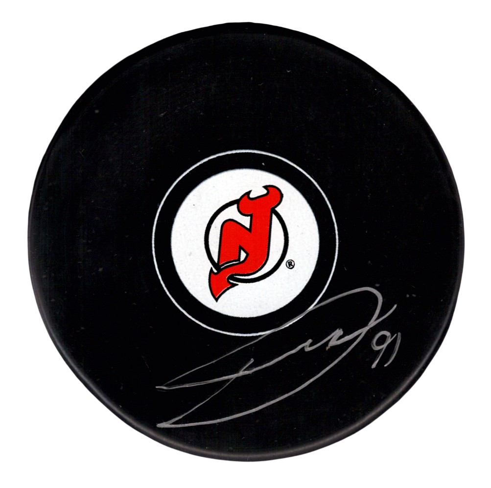 Dawson Mercer Signed Autographed New Jersey Devils Logo Puck JSA Witness COA