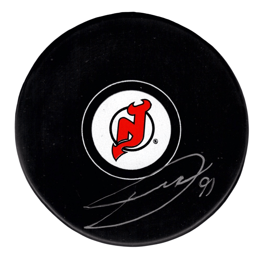 Dawson Mercer Signed Autographed New Jersey Devils Logo Puck JSA Witness COA