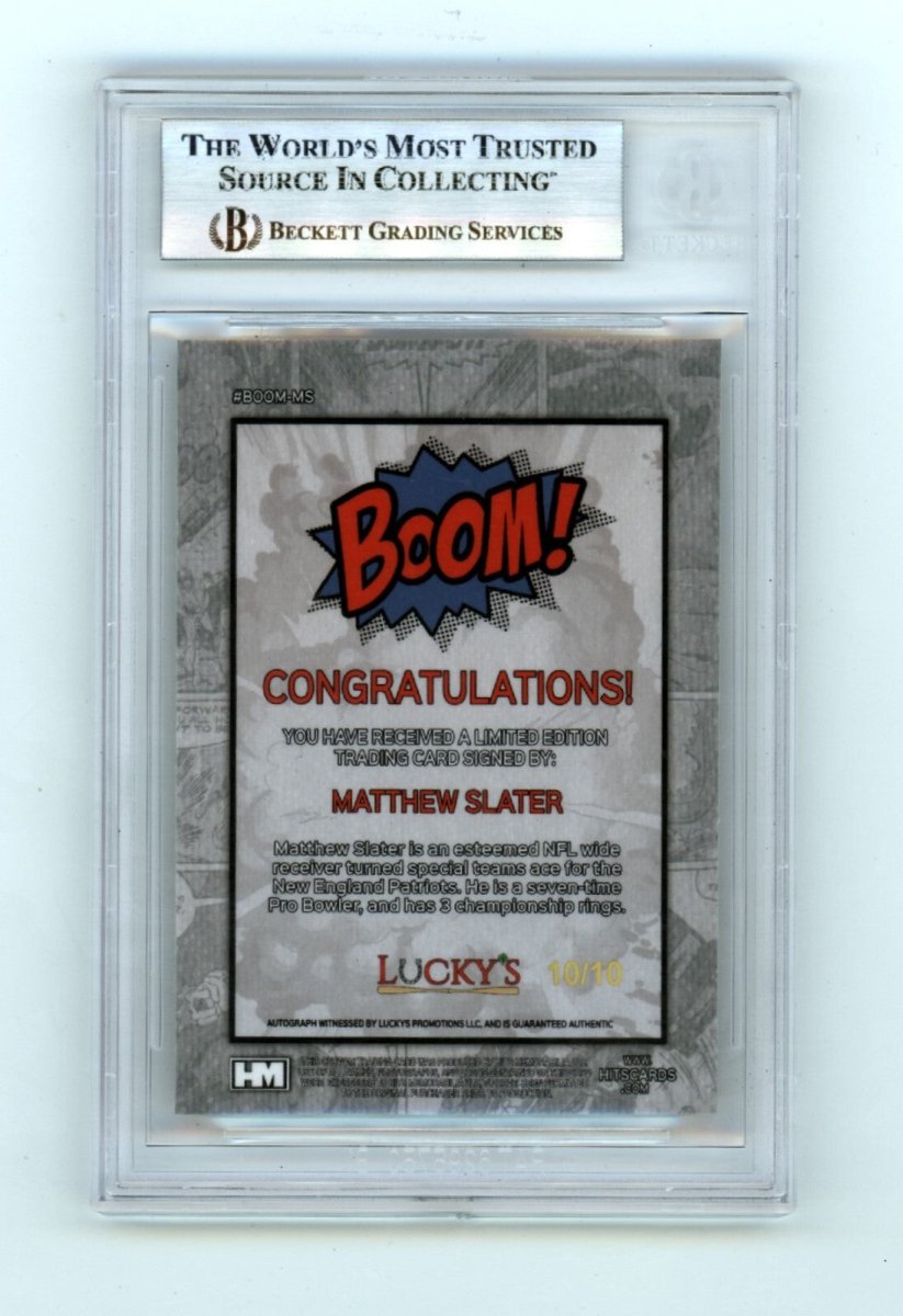 Matthew Slater 2024 Hits Memorabilia BOOM Gold #/10 Signed BGS BAS Auto Patriots
