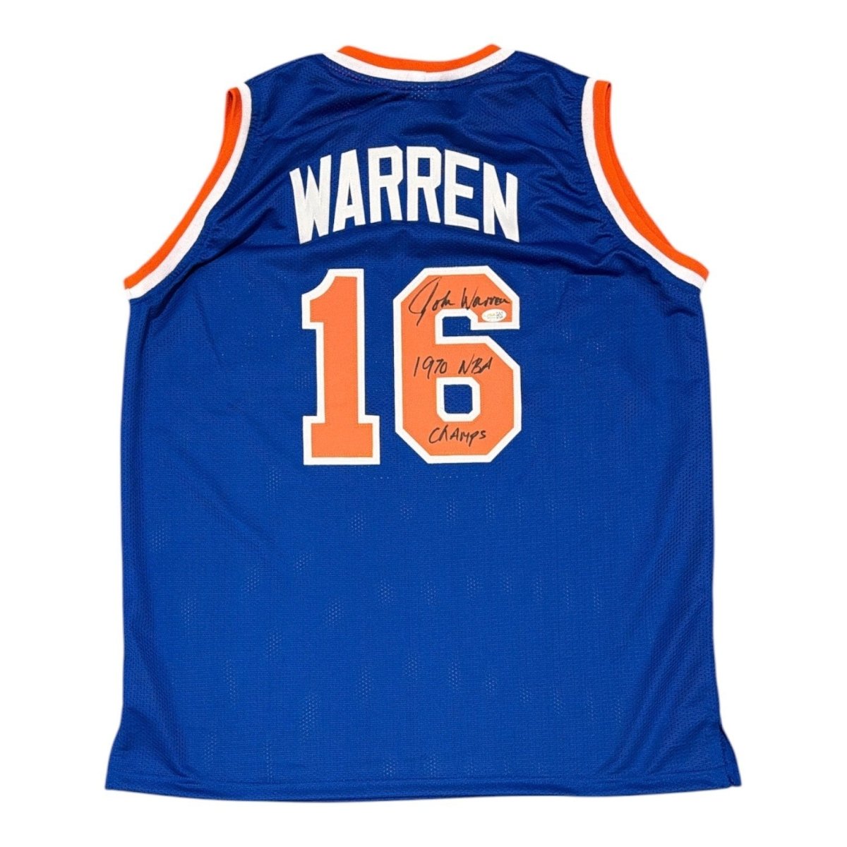 John Warren Signed New York Knicks Custom Jersey w/ 1970 NBA Champs JSA Wit COA
