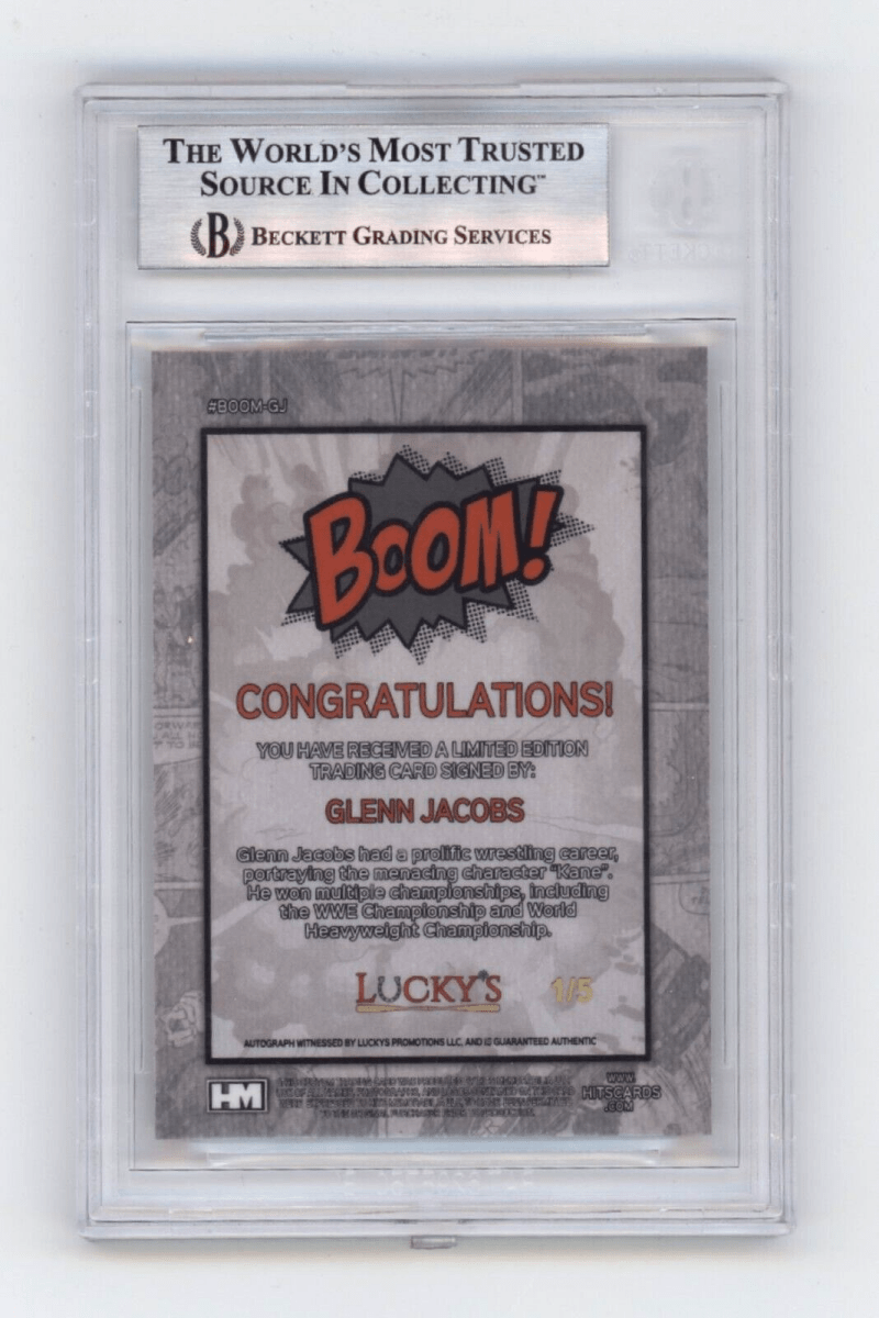 Glenn Jacobs KANE 2024 Hits Memorabilia BOOM Gold #/5 Signed BGS BAS Auto