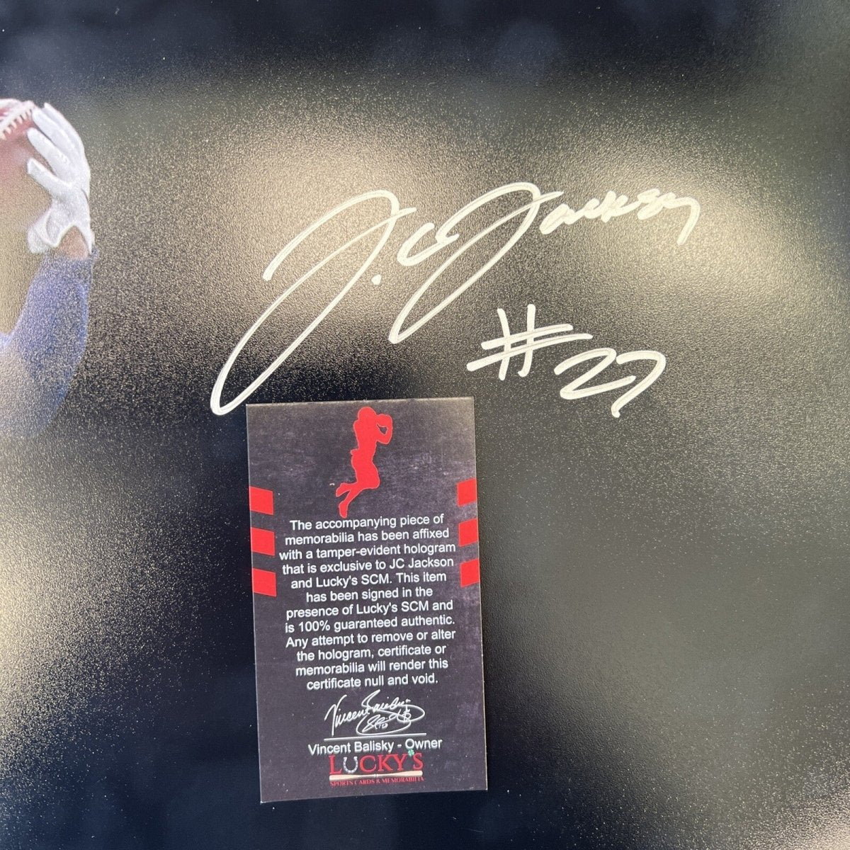 JC Jackson Signed Auto 16x20 Photo PSA INT COA New England Patriots SPOTLIGHT