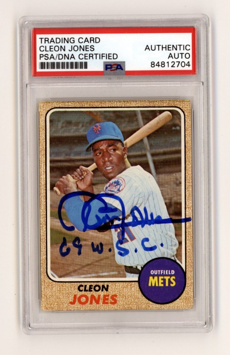 Cleon Jones 1968 Topps #254 69 WSC Inscribed Signed PSA DNA Authentic Auto Mets