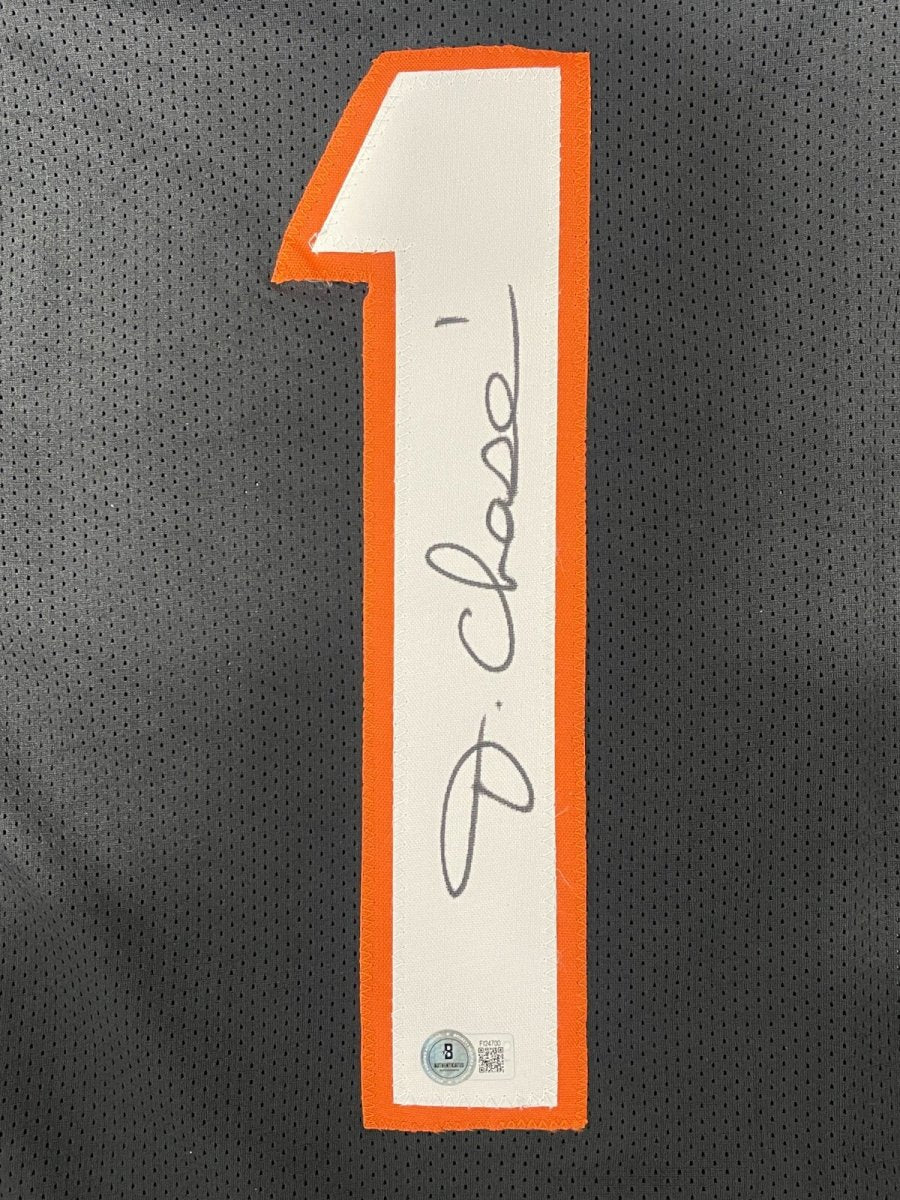 Ja'Marr Chase Signed Cincinnati Bengals Custom Black Jersey Beckett BAS COA