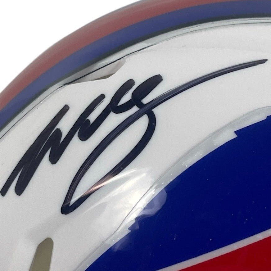 Willis McGahee Signed Bills Speed Mini Helmet Beckett Witness BAS COA