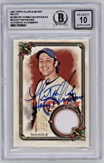 Thomas Ian Nicholas 2023 Allen & Ginter White Jersey Insc Signed BAS BGS 10 Auto
