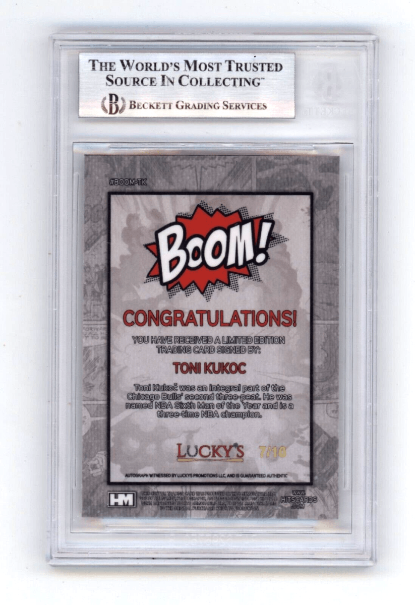 Toni Kukoc 2024 Hits Memorabilia BOOM Gold Jersey # 7/10 Signed BGS BAS Auto