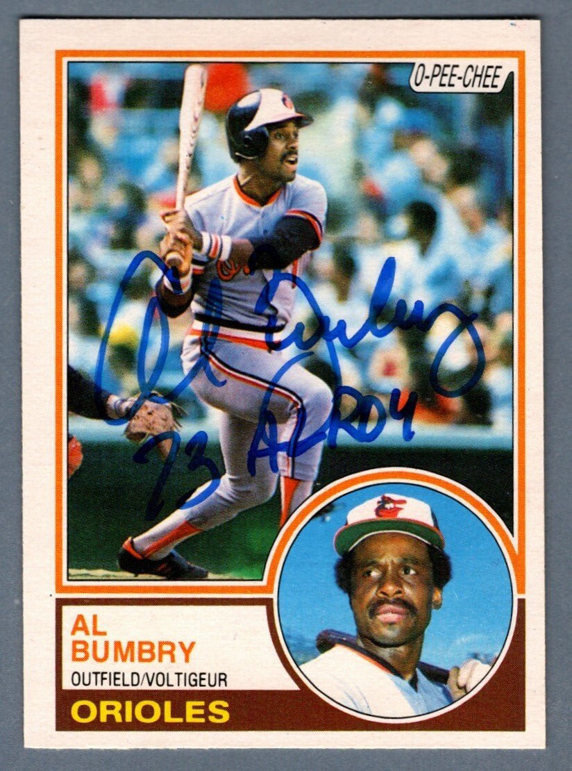 Al Bumbry Signed 1983 O-Pee-Chee OPC Baseball #272 w/ 73 AL ROY LSCM COA Orioles