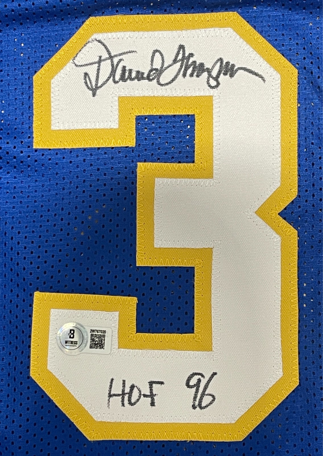 David Thompson Signed Denver Nuggets Custom Jersey w/ HOF 96 Beckett Wit BAS COA