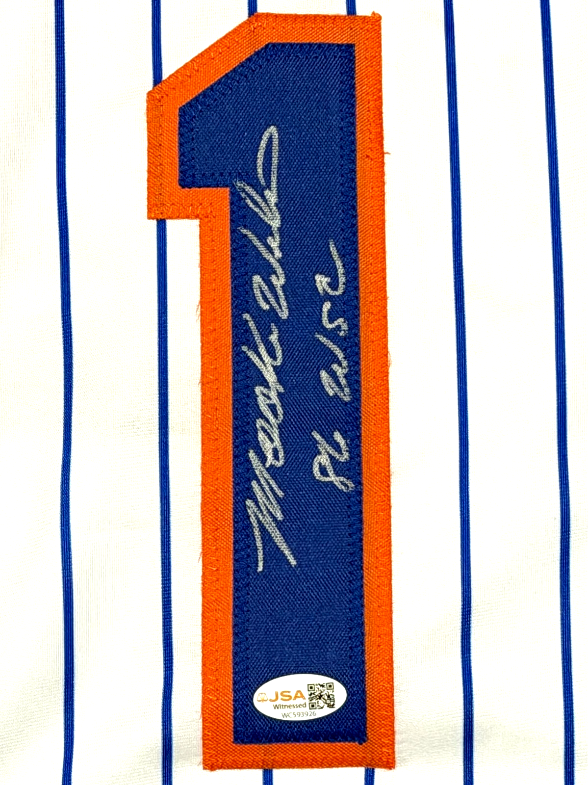 Mookie Wilson Signed New York Mets Custom Jersey w/ 86 WSC JSA Witness COA