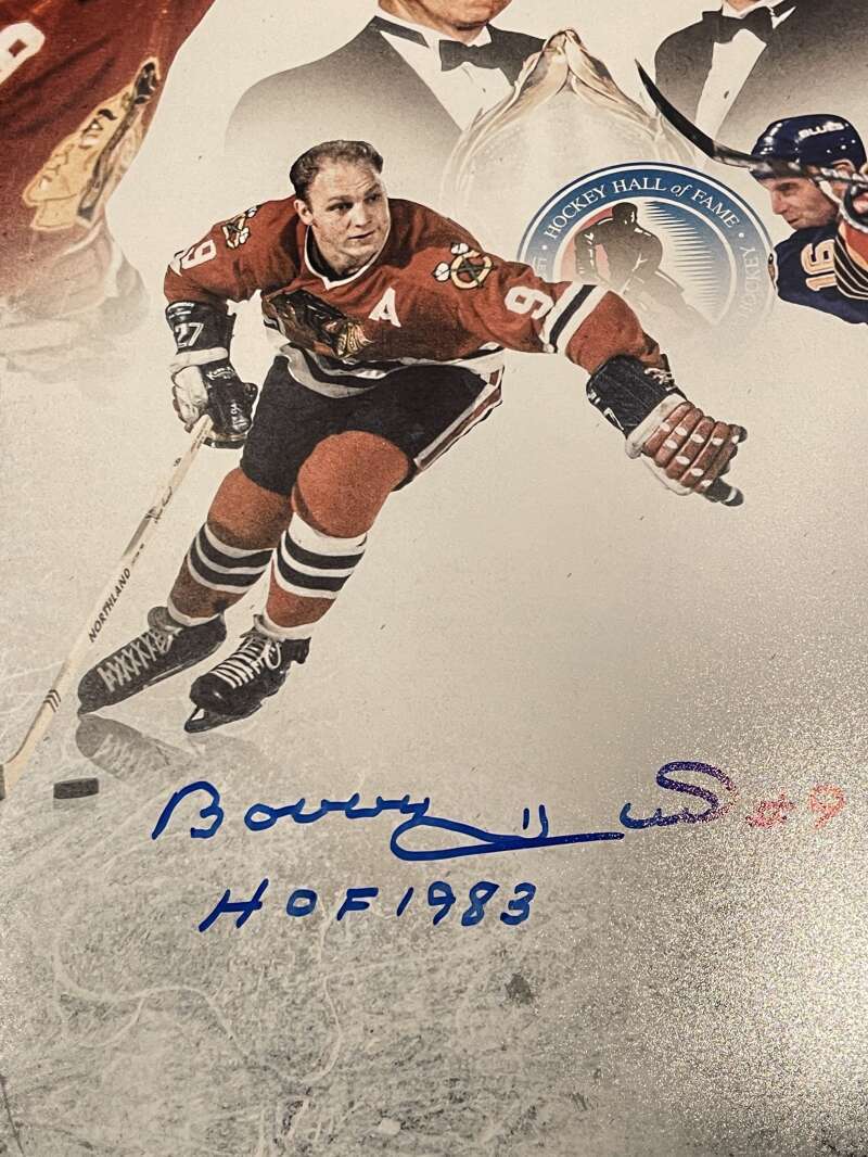 Bobby &amp; Brett Hull Dual Signed Autographed 16x20 Photo w/ HOF Insc JSA COA