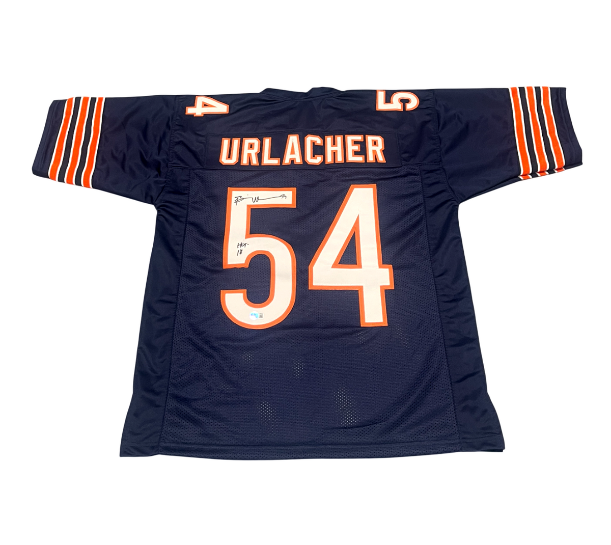 Brian Urlacher Signed Chicago Bears Custom Jersey w/ HOF 18 Beckett W BAS COA