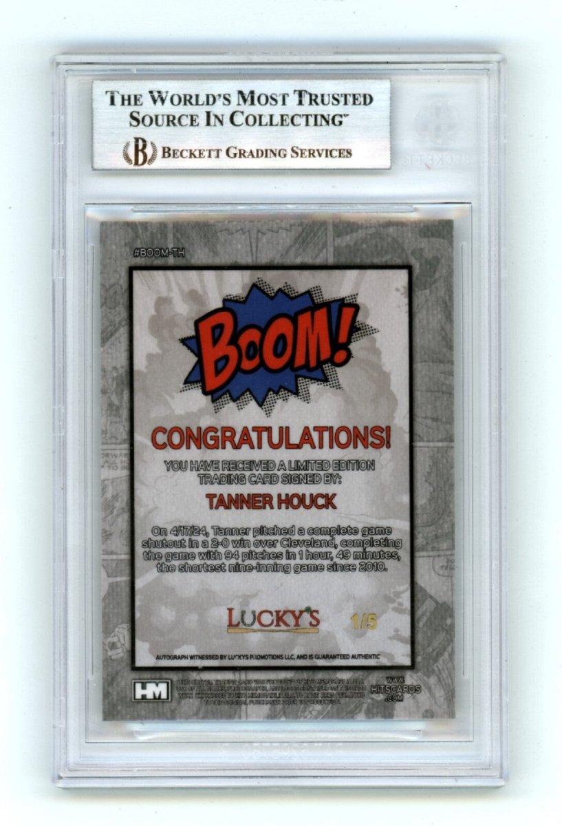 Tanner Houck 2024 Hits Memorabilia BOOM Gold #/5 Signed BGS BAS Auto Red Sox