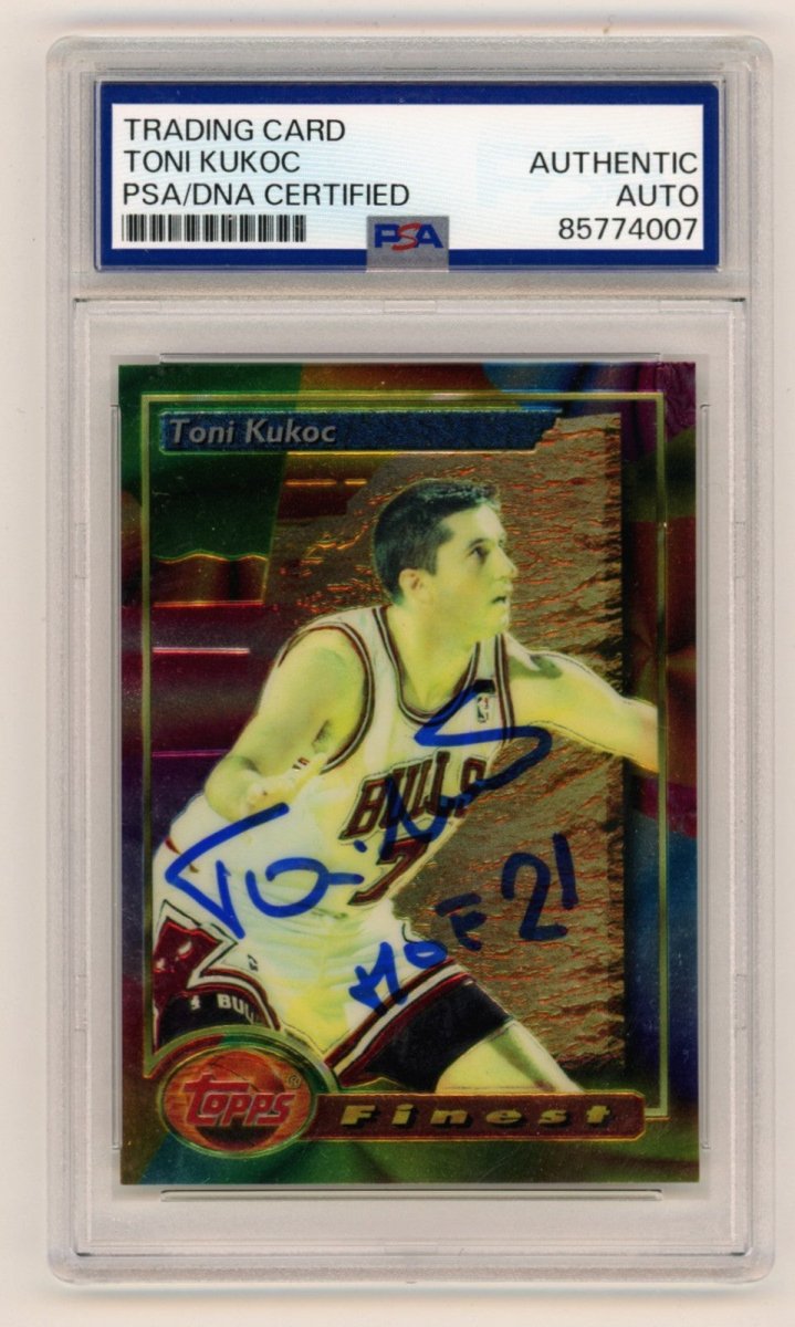 Toni Kukoc 1993-94 Topps Finest 14 Rookie RC w/ HOF 21 Signed PSA Authentic Auto