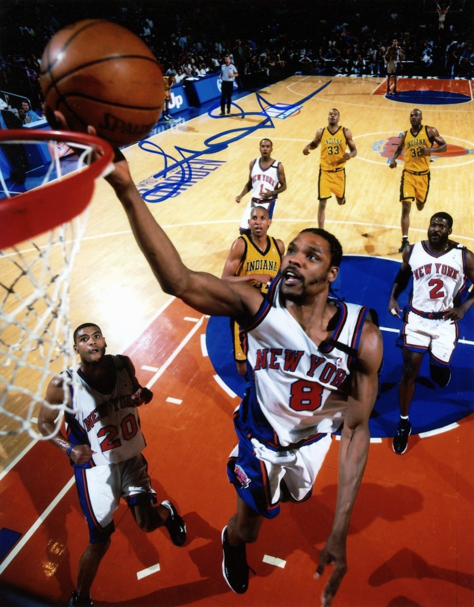 Latrell Sprewell Signed Autographed New York Knicks 8x10 Photo LSCM COA #1