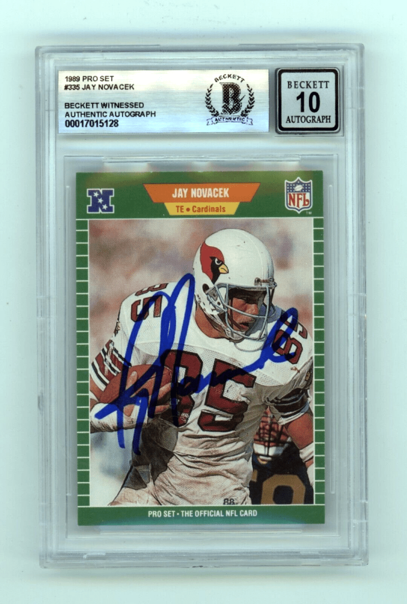Jay Novacek 1989 Pro Set #335 Signed Rookie RC Beckett Witt BGS 10 Auto Cowboys