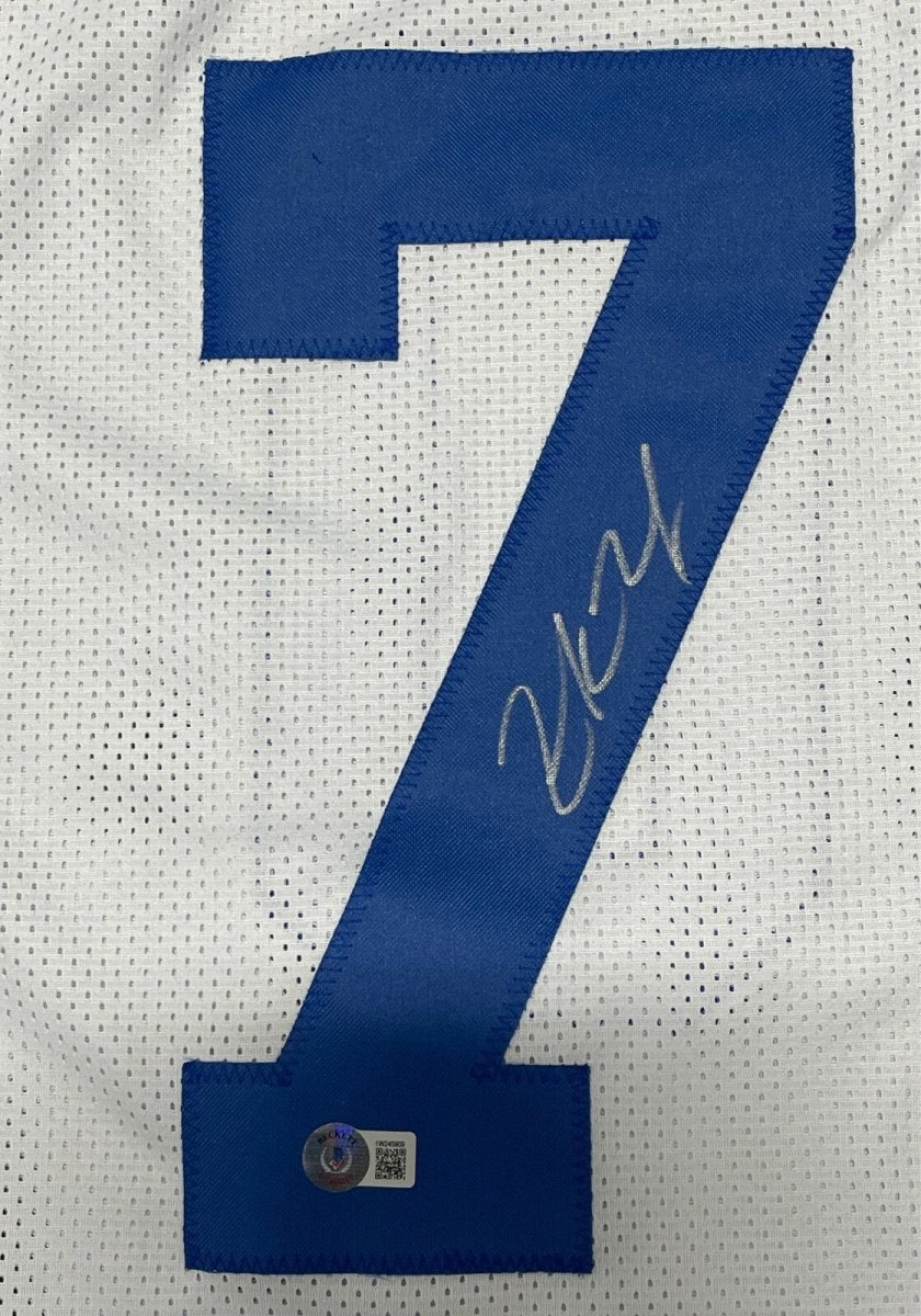 Zack Martin Signed Dallas Cowboys Custom White Jersey Beckett Witness BAS COA