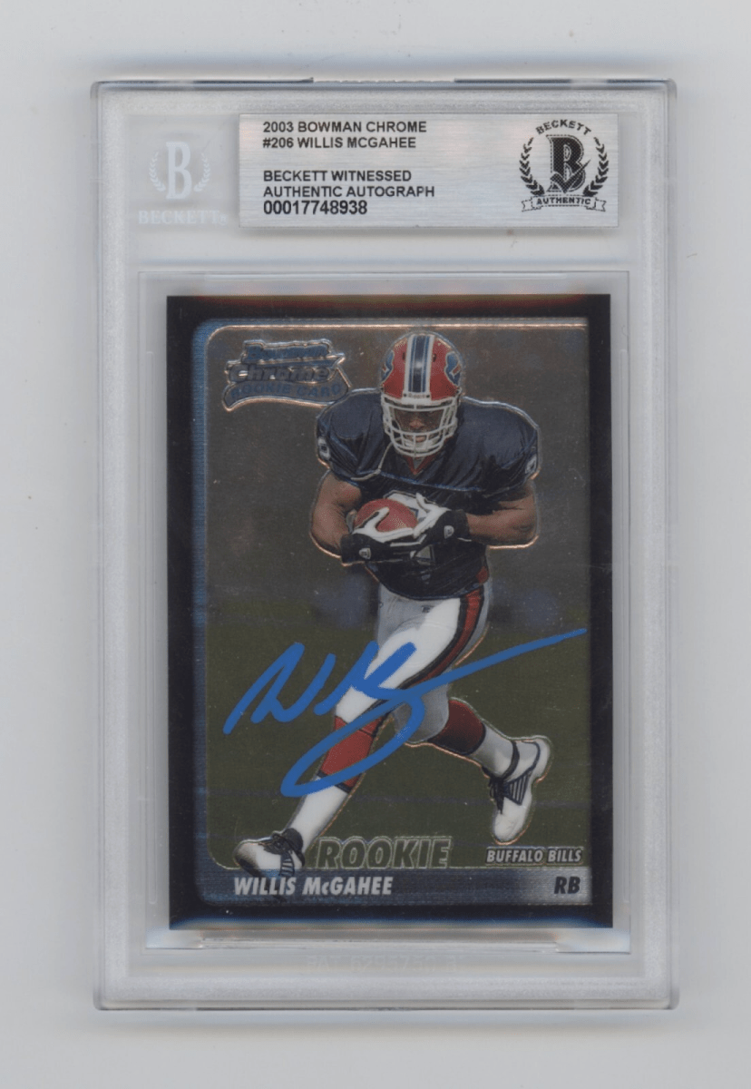 Willis McGahee 2003 Bowman Chrome #206 RC Signed Beckett BGS BAS Auto Bills