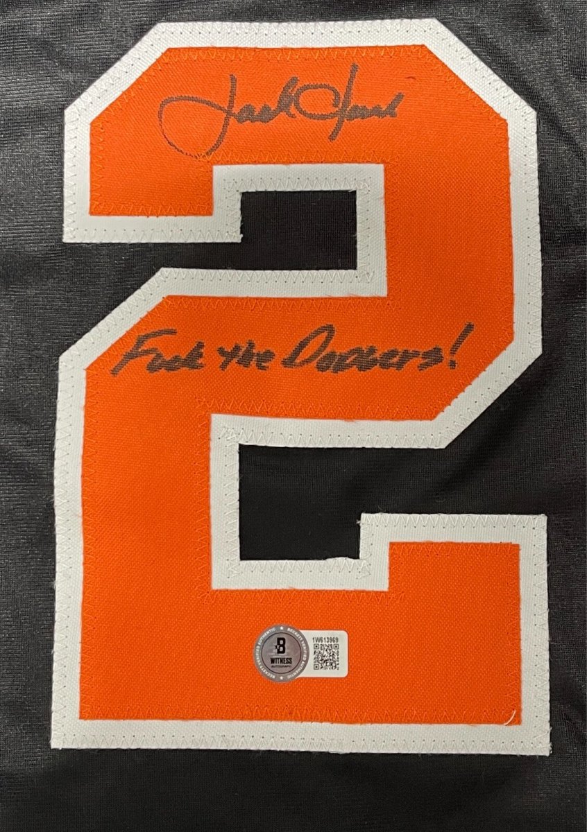 Jack Clark Signed SF Giants Custom Jersey w/ F**k the Dodgers Beckett W BAS COA