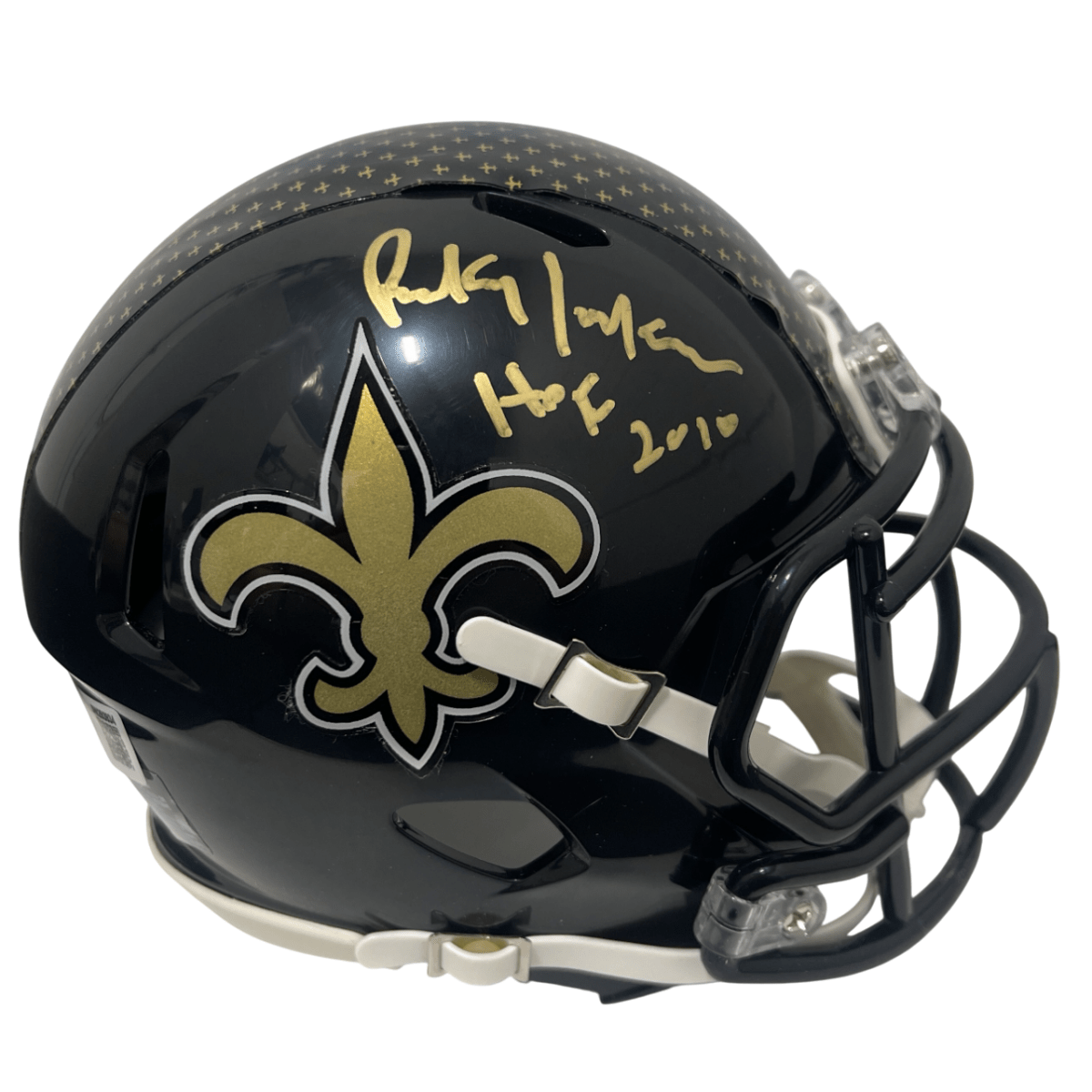Rickey Jackson Signed Saints Alt Black Mini Helmet w/ HOF 2010 Beckett W BAS COA