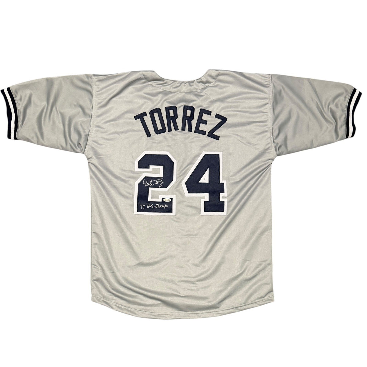 Mike Torrez Signed New York Yankees Custom Jersey w/ 77 WS Champs JSA Wit COA