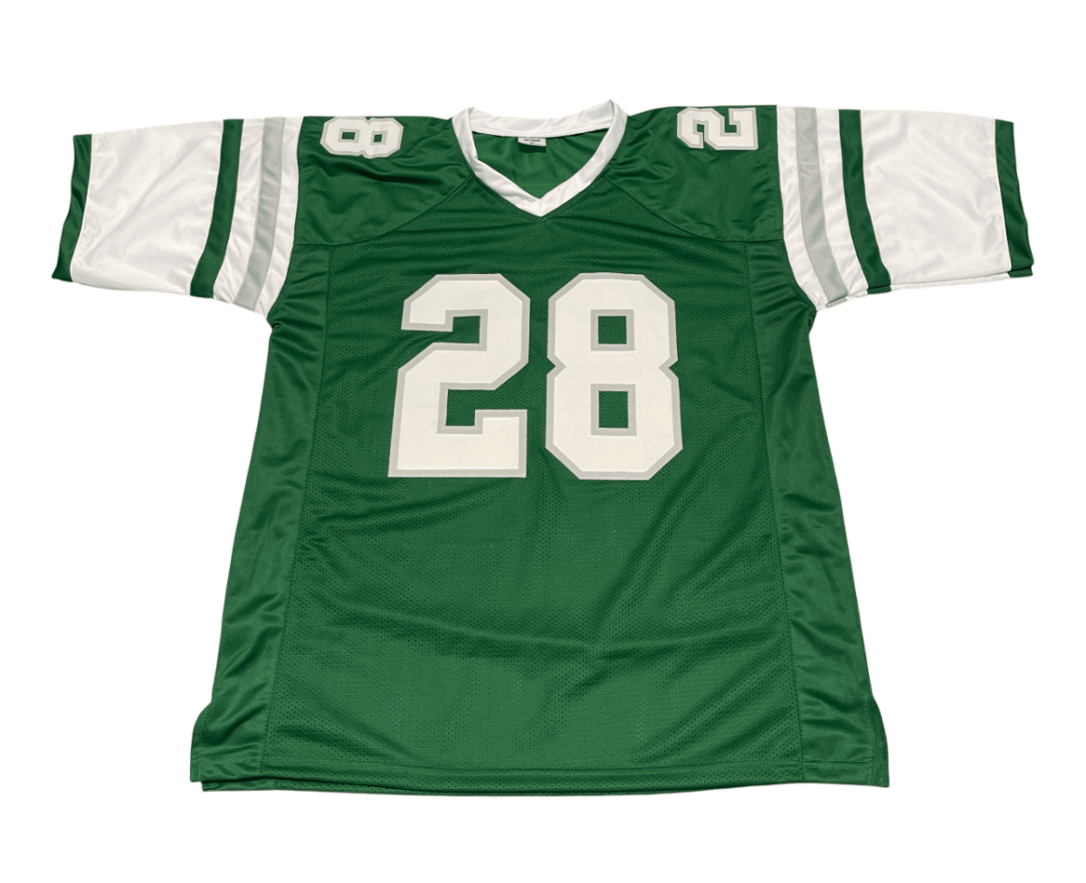 Bill Bradley Signed Philadelphia Eagles Custom Green Jersey Beckett Wit BAS COA