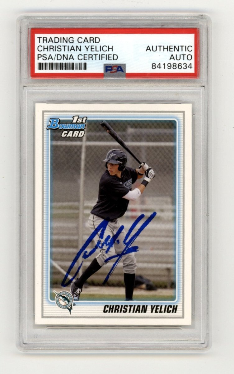 Christian Yelich 2010 Bowman #BDPP78 Rookie RC Signed PSA Authentic Auto B