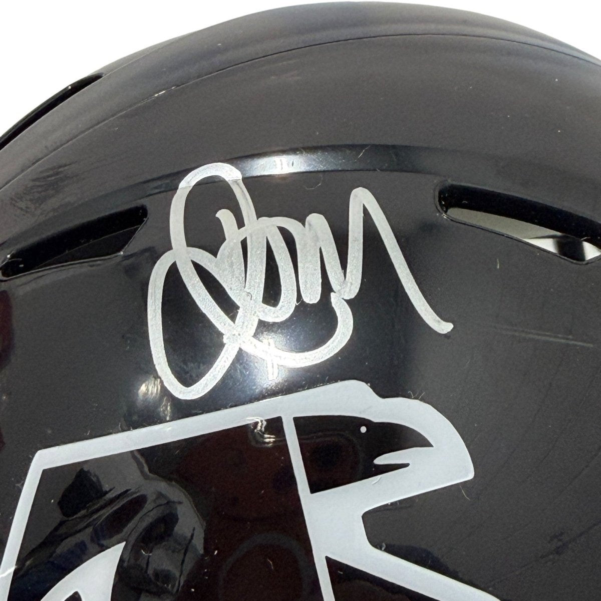 Jamal Anderson Signed Atlanta Falcons TB 90-02 Mini Helmet JSA Witness COA