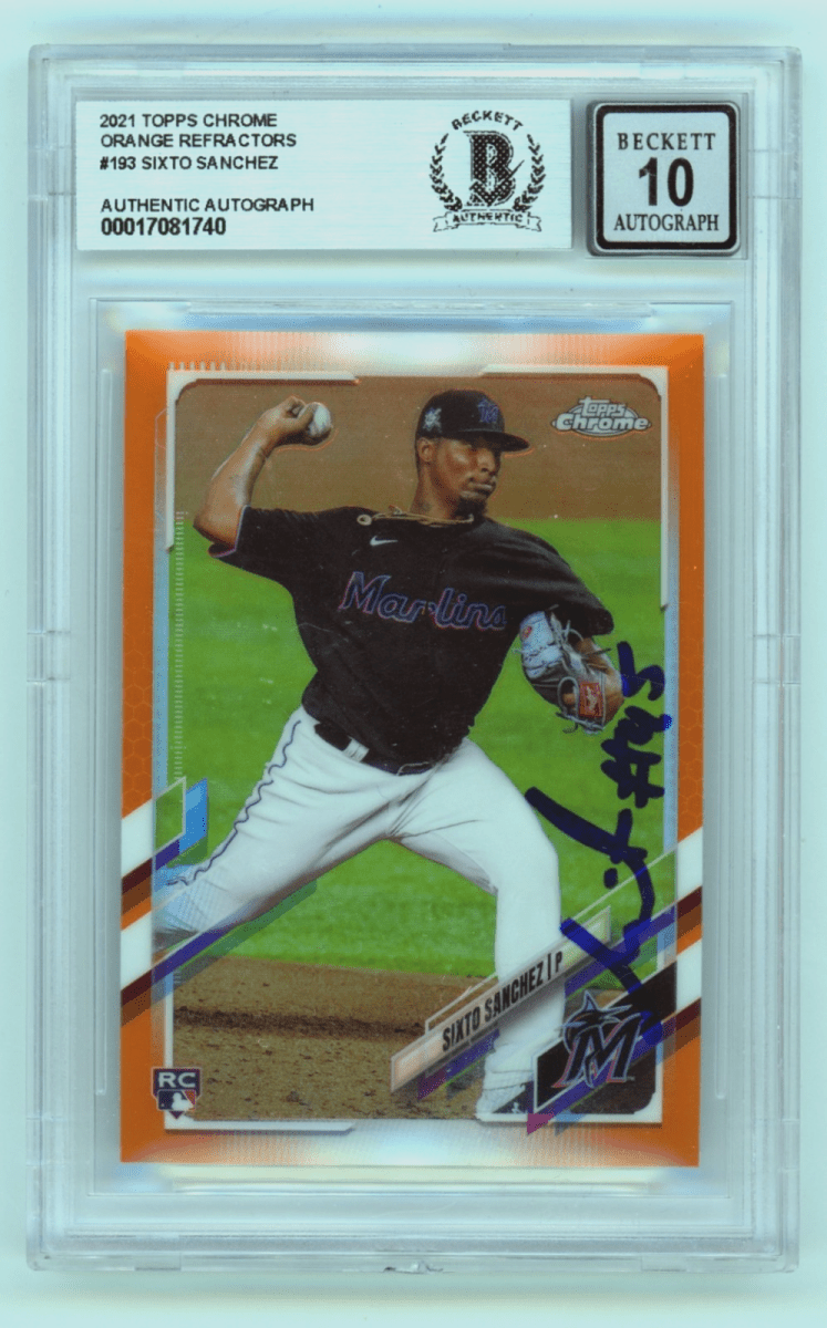Sixto Sanchez 2021 Topps Chrome #193 Orange Refractor Signed RC /25 BGS 10 Auto