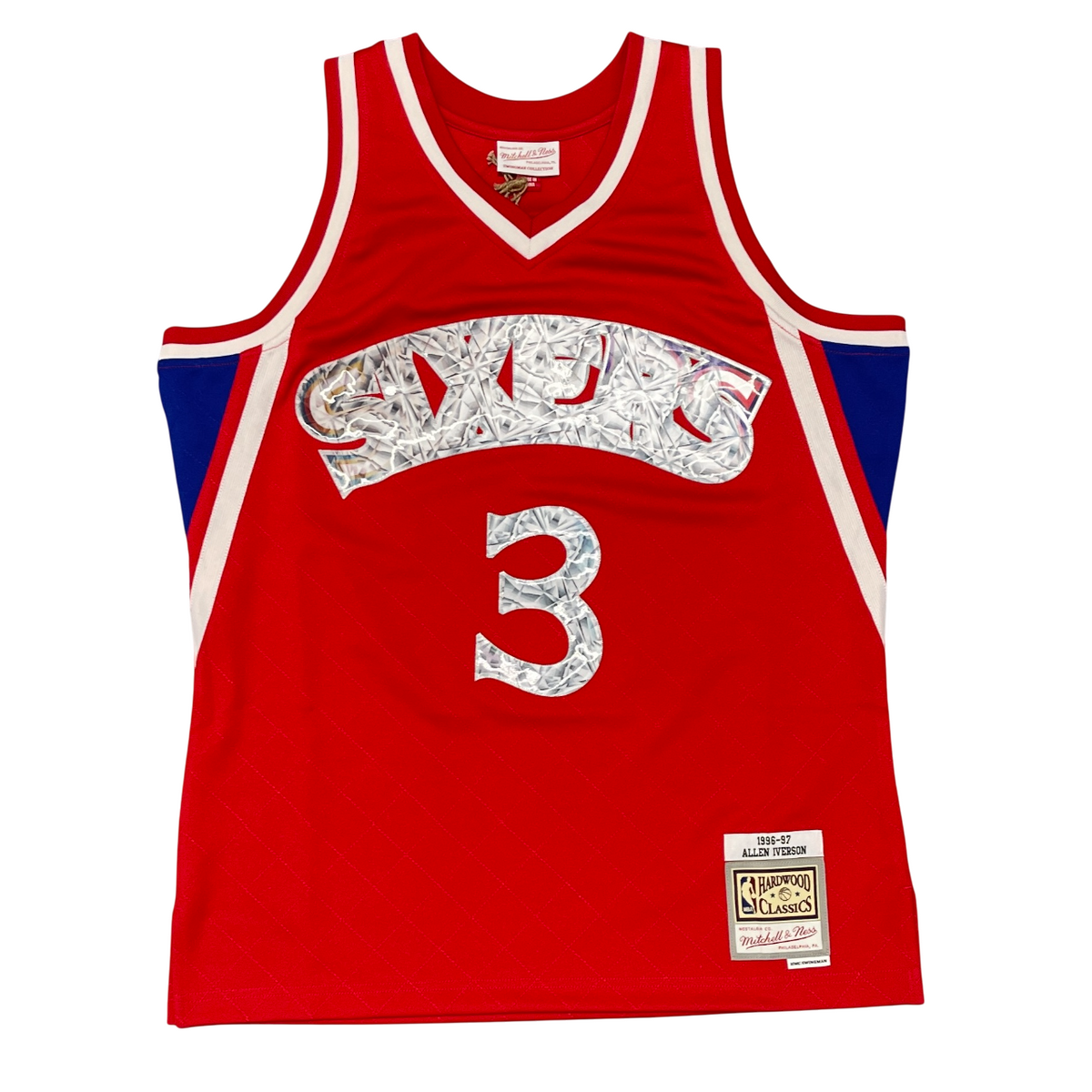 Allen Iverson Signed 76ers Mitchell &amp; Ness 75th Diamond Jersey Beckett BAS COA