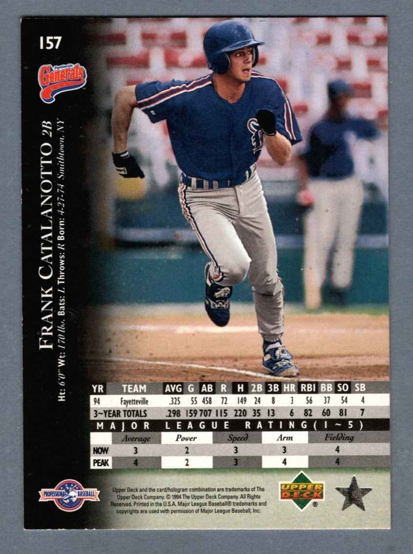 Frank Catalanotto Signed 1994 Upper Deck Baseball #157 Rookie RC LSCM COA