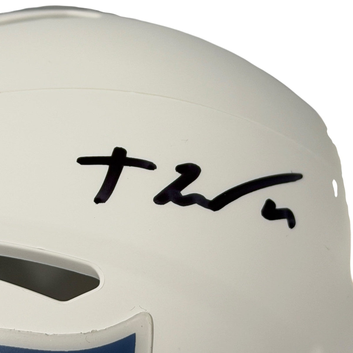 TreVeyon Henderson Signed New England Patriots Rivalries Mini Helmet JSA W COA