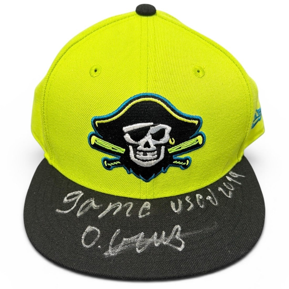 O'Neil Cruz Signed Game Used 2019 Bradenton Hat ONYX COA Pittsburgh Pirates