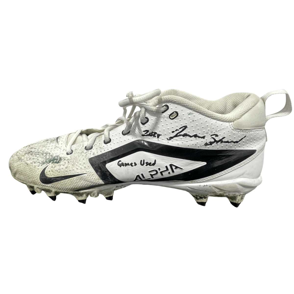 Jamien Sherwood Signed 2024 Game Used Football Cleats (PAIR) Beckett Wit BAS COA