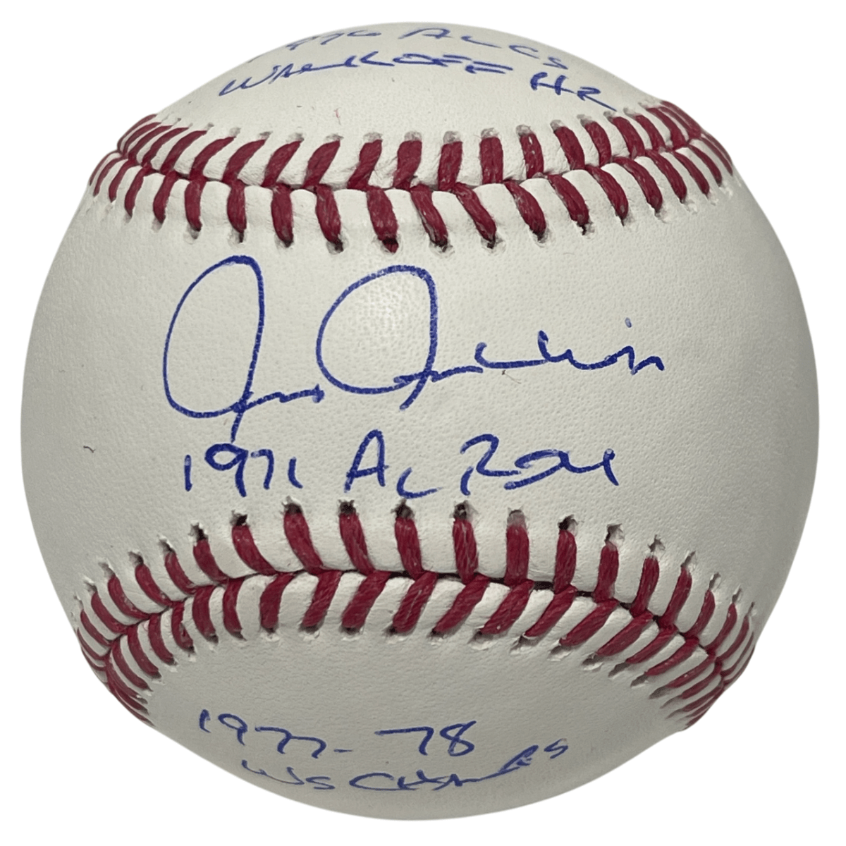 Chris Chambliss Signed Auto ROMLB Baseball w/ ROY + WSC + ALCS HR JSA WIT COA