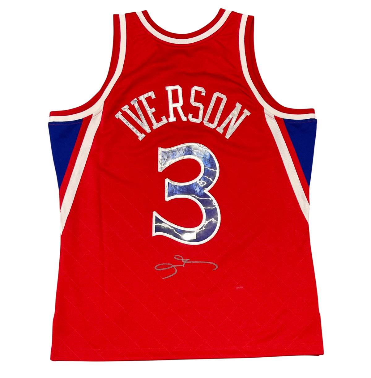 Allen Iverson Signed 76ers Mitchell &amp; Ness 75th Diamond Jersey Beckett BAS COA