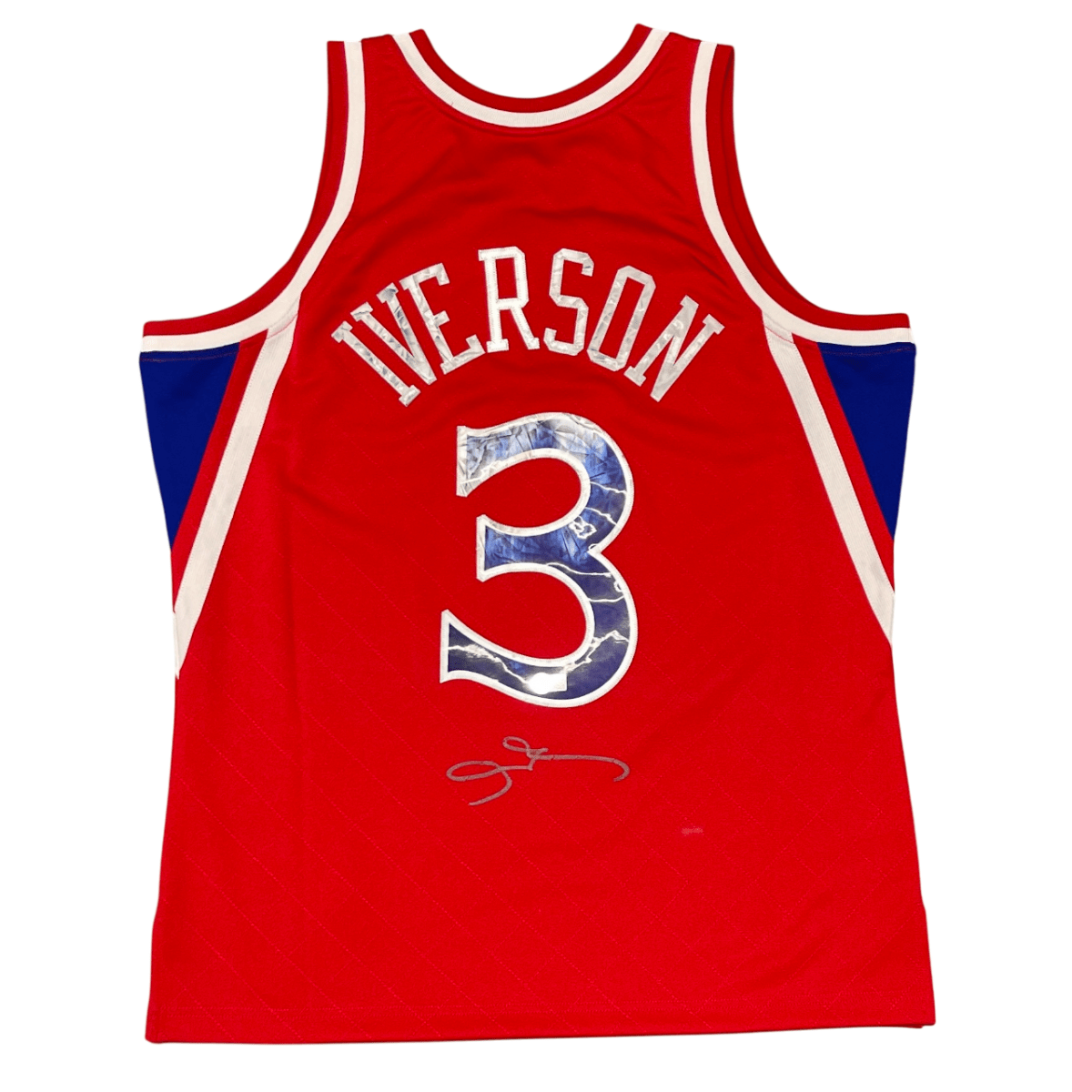 Allen Iverson Signed 76ers Mitchell & Ness 75th Diamond Jersey Beckett BAS COA