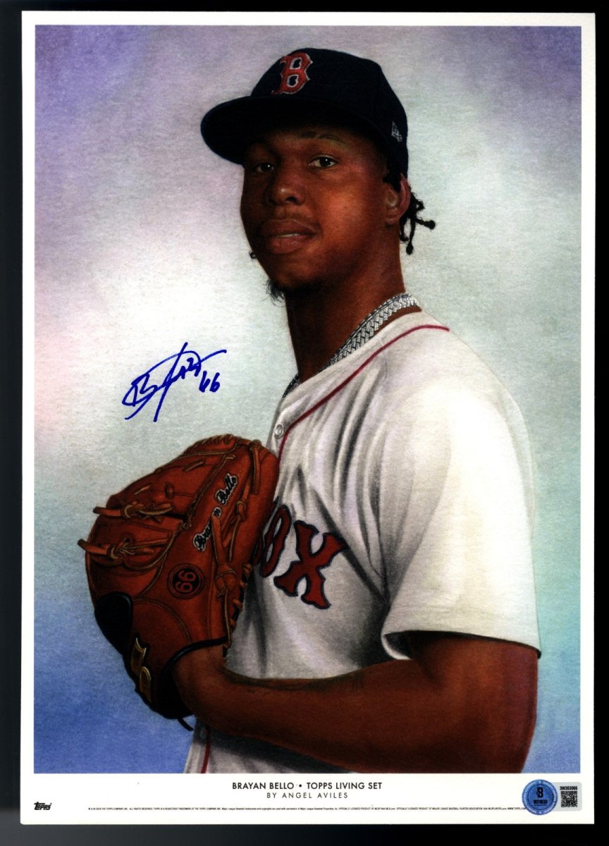 Brayan Bello Signed Auto 10x14 Topps Living Art Print Beckett BAS COA